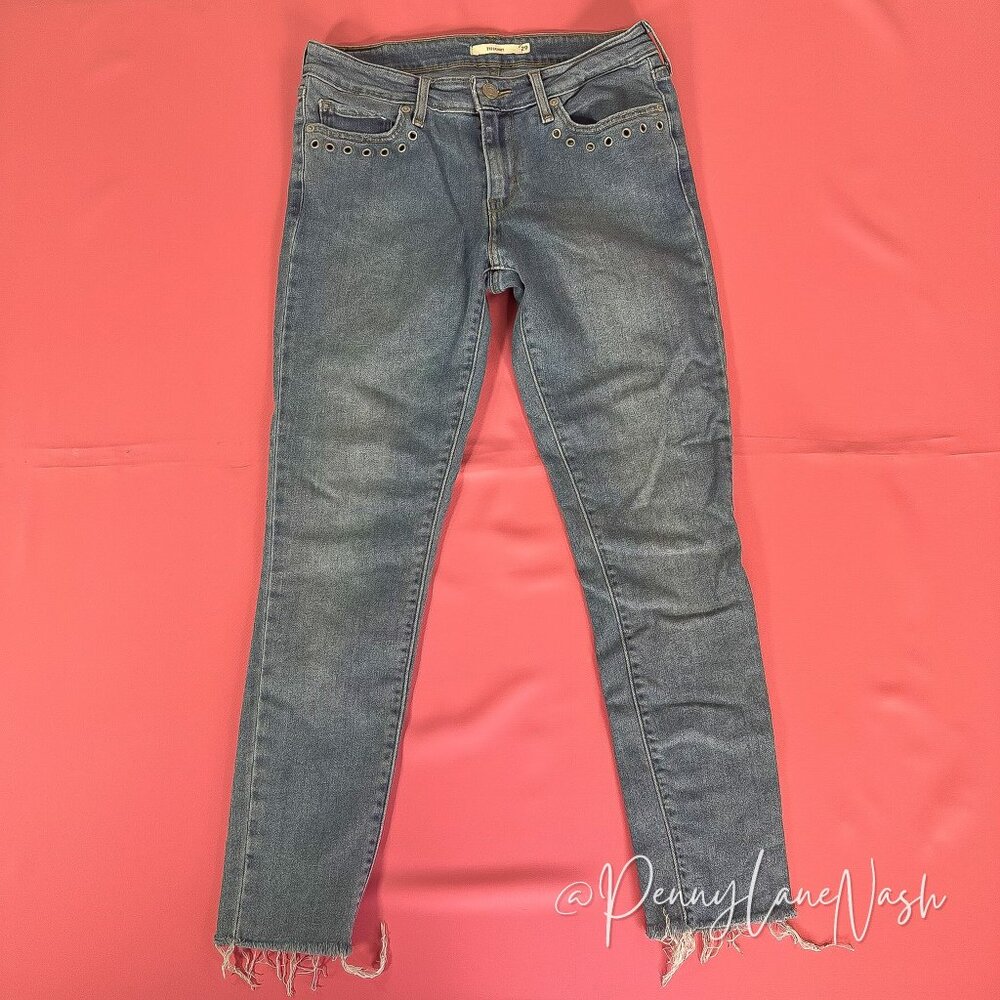Levi's  711 Skinny Ankle Denim Jeans Chelsea Bling Size 29 - Picture 2 of 12